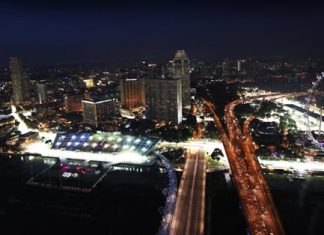 Singapore F1 at night.
